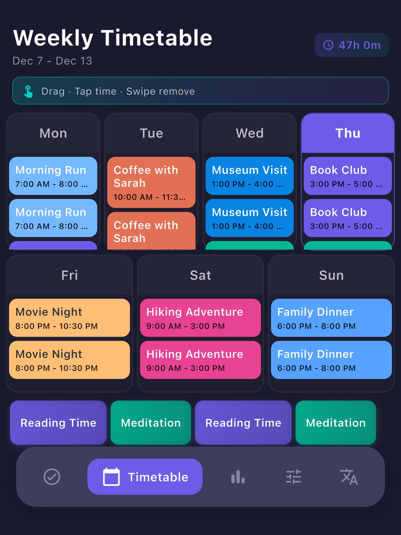 Week Plan screenshot 2